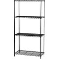 Safco 4-Shelves Metal Industrial Wire Shelving, 36W, Black (5285BL)