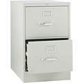 HON® 320 Series Vertical File Cabinet, 26 1/2 2-Drawer, Legal Size, Light Gray