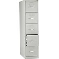 HON® 210 Series 5 Drawer Vertical File Cabinet with Lock, Light Gray, Letter, 28D (HON215PQ)