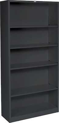 HON Brigade Steel Bookcase, 5 Shelves, 34-1/2W, Black Finish NEXT2018 NEXT2Day