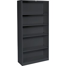 HON Brigade Steel Bookcase, 5 Shelves, 34-1/2W, Black Finish NEXT2018 NEXT2Day