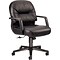 HON 2090 Series Leather Executive Mid-Back Chair, Black (H2092SR11T)