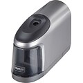 Staples® Slimline Electric Battery Operated Pencil Sharpener, Silver/Black (17813)