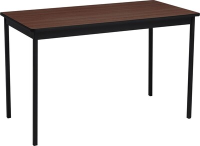 Barricks® Utility Tables, 30Hx48Wx24"D, Black/Walnut