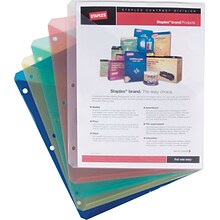 Staples® Poly 2-Pocket Slash Jackets, Letter Size, Assorted Colors, 5/Pack (36052)