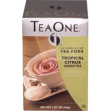 TeaOne Citrus Green Tea, Pods 14/Box (JTC20706)