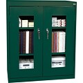Sandusky 42H Counter Height Clearview Steel Storage Cabinet with 3 Shelves, Forest Green (CA2V361842-08)
