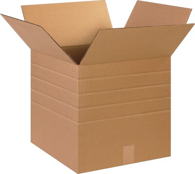 15 x 15 x 15 Multi-Depth Shipping Boxes, Brown, 25/ Bundle (MD151515)