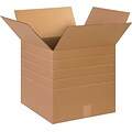 15Lx15Wx15H(D) Single-Wall Multi-Depth Corrugated Boxes; Brown, 25 Boxes/Bundle