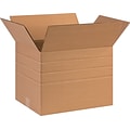 16Lx12Wx12H(D) Single-Wall Multi-Depth Corrugated Boxes; Brown, 25 Boxes/Bundle