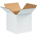 8Lx8Wx8H(D) Single-Wall Cube Corrugated Boxes; White, 25 Boxes/Bundle