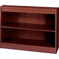 Safco Edge 2-Shelf 30H Wood/Veneer Bookcase, Mahogany (1501MHC)