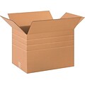20Lx14Wx14H(D) Single-Wall Multi-Depth Corrugated Boxes; Brown, 15 Boxes/Bundle
