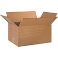 24Lx16Wx12H(D) Single-Wall Multi-Depth Corrugated Boxes; Brown, 15 Boxes/Bundle