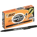 BIC SoftFeel Ballpoint Pens, Medium Point, Black Ink, Dozen (13102/SGSM11BK)