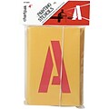 Chartpak Painting Stencil Numbers/Letters, 4, Yellow, 35/Set (CHA01565)
