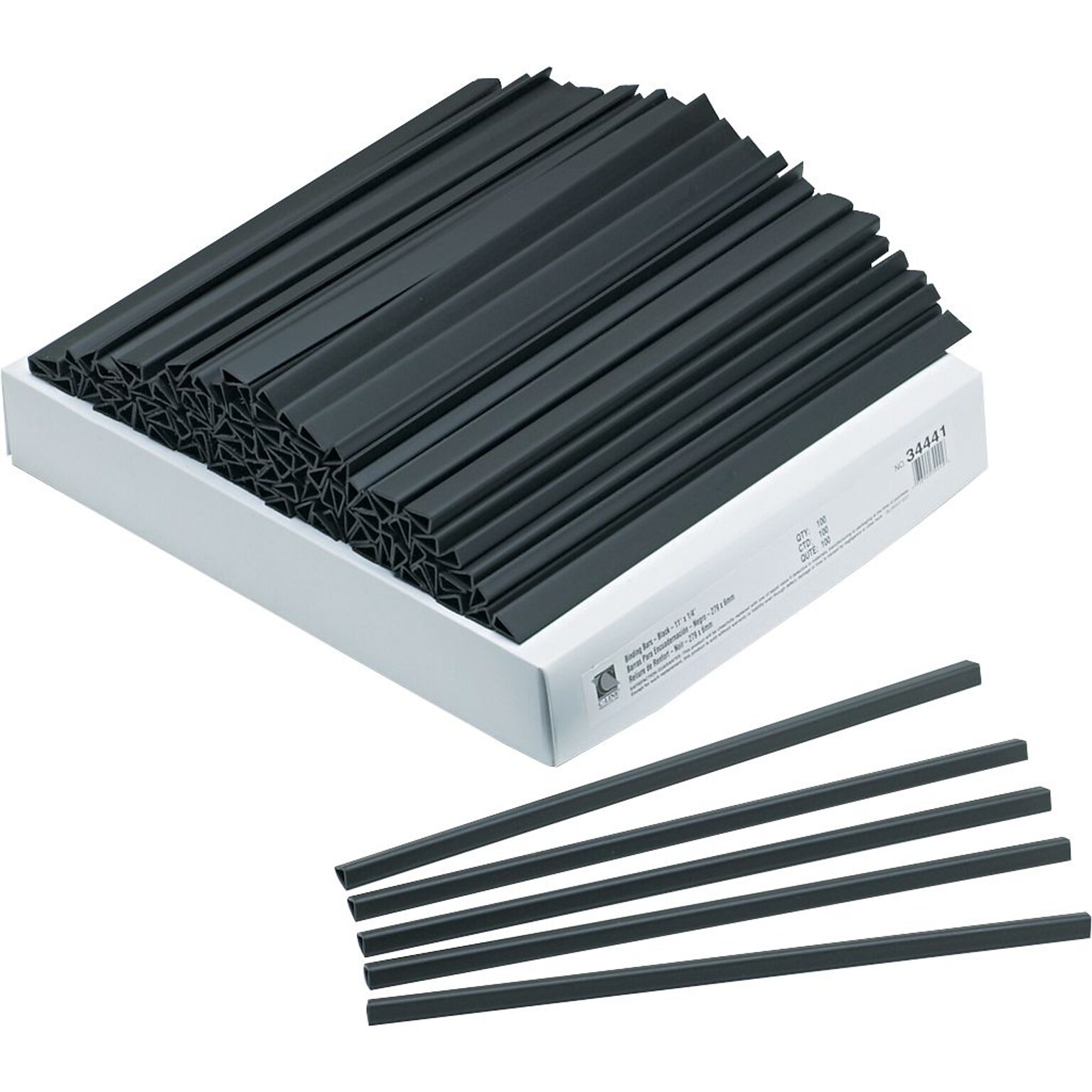 C-Line Slide N Grip Binding Bars, Black, 100/Box (34441)