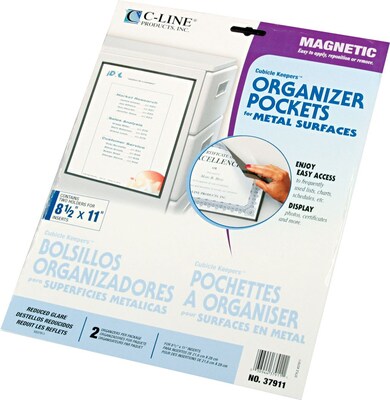 Magnetic Cubicle Keepers®, Clear Polypropylene, 8 1/2 x 11