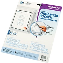 Magnetic Cubicle Keepers®, Clear Polypropylene, 8 1/2 x 11