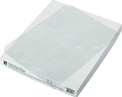 C-Line Double-Sided Photo Holder Sheets for 3 Ring Binders, Eight 3.5 x 5 Photos/Sheet, Clear, 50/
