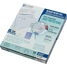 C-Line Top Load Sheet Protector, Super Heavyweight, Non-Glare, 11 x 8-1/2, Clear, 50/Box (61008)