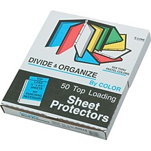 C-Line Colored Heavyweight Sheet Protectors, Assorted, 8-1/2 x 11, 50/Box (62010)