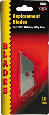 Cosco® Heavy-Duty Utility Knife Replacement Blade, 10/Pack