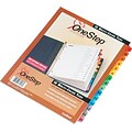 Cardinal® OneStep® Printable Table of Contents and Dividers, 15-Tab, Multicolor, 1/St