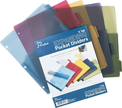 Cardinal Insertable Divider, 5-Tab, Assorted Colors, 5/Pack (CRD 84012)