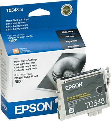Epson T054 Black Matte Standard Yield Ink Cartridge, Prints Up to 400 Pages (T054820)