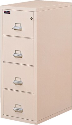 FireKing 2 Hour Rated 4-Drawer Vertical File Cabinet, Locking, Legal, Parchment, 32.06" (4-2157-2PA)