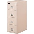 FireKing 2 Hour Rated 4-Drawer Vertical File Cabinet, Locking, Legal, Parchment, 32.06 (4-2157-2PA)