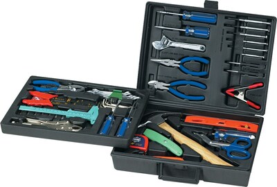 Great Neck® Professional-Quality Tools, 100-Piece Home & Office Tool Kit, Black Plastic Case
