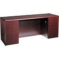 HON® 10700 Series with Full-Height Pedestals in Mahogany, Kneespace Credenza