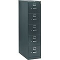 HON 310 Series 5-Drawer Vertical File Cabinet, Letter Size, Lockable, Charcoal, 26 1/2D (HON315PS)