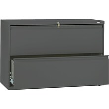Hon® Brigade® 800 Series 2-Drawer 28 3/8H x 42W x 19 1/4D Lat File Cabinet, Charcoal, Lgl (892LS)