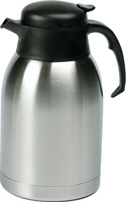 Hormel Satin Finish Stainless Steel Vacuum Coffee Carafe, 1.9 Liters, Black Trim