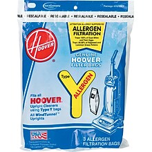 Hoover Type Y Allergen Filtration Vacuum Bags, 3/Pack (4010100Y)