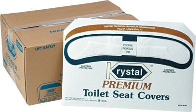 Krystal Restroom Toilet Seat Covers, 250 Covers/Box, 10 Boxes/Carton (HG2500/K2500)