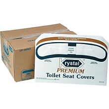 Krystal Restroom Toilet Seat Covers, 250 Covers/Box, 10 Boxes/Carton (HG2500/K2500)