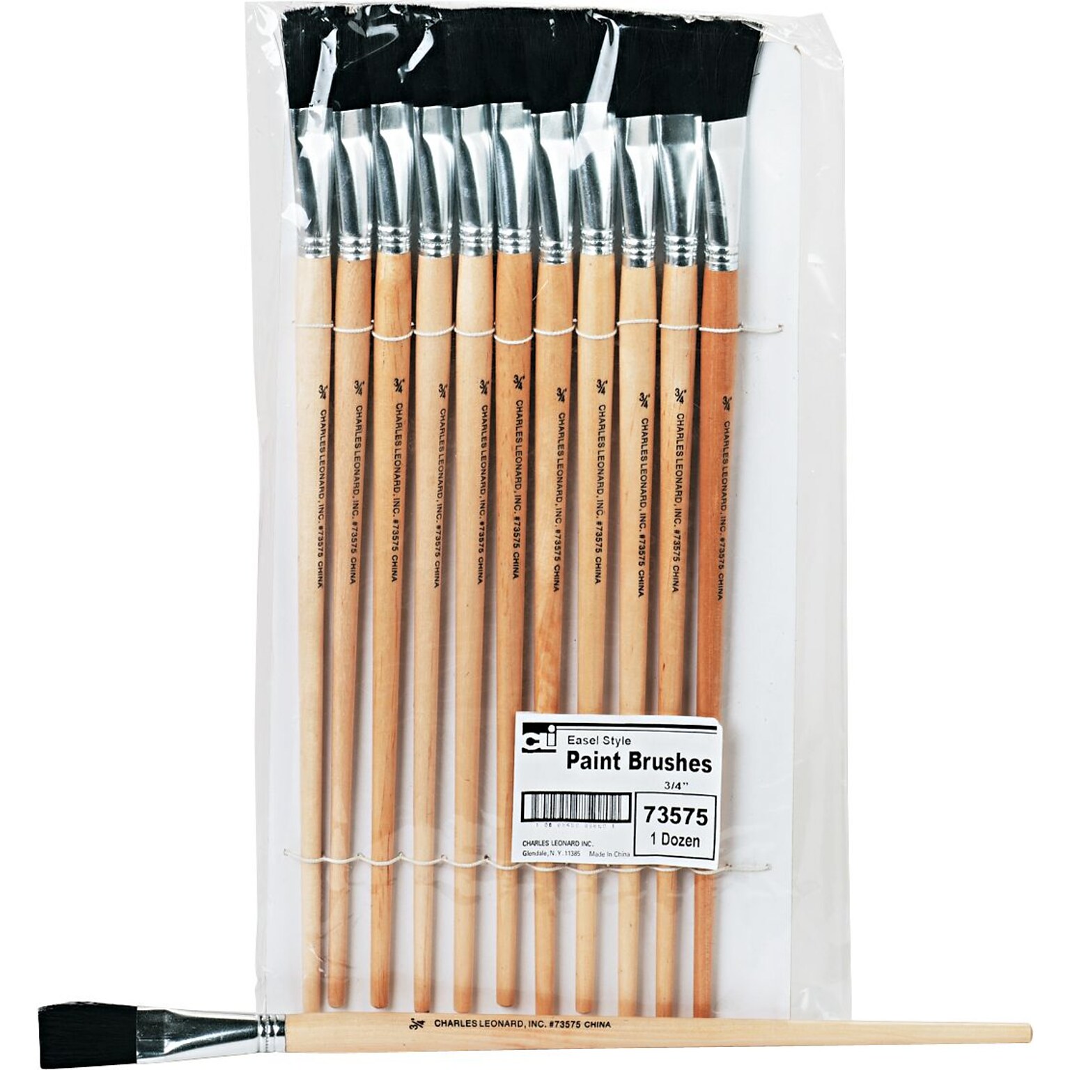 Leonard Easel Board Paint Brush; 3/4 Bristles, Natural Wood Handle, Size 18