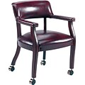 Alera® Traditional Vinyl Guest Chairs; Arm Chair with Casters