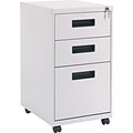 Alera 19 Deep, 3  Drawer Mobile Vertical File Cabinet, Light Gray