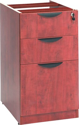 Alera® Valencia Series 3-Drawer Pedestal Exec File Cabinet, Med Cherry Fin, Lgl (VA532822MC)