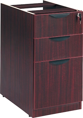 Alera® Valencia Series Exec Suites 3-Drawer Mobile Pedestal File Cabinet, Mahogany, Lgl (VA532822MY)