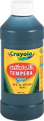 Binney & Smith Crayola® Artista II Washable Tempera Paint, Black, 16 oz.