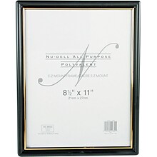 NuDell™ EZ Mount Document Frame, Black with Gold Border, 8 1/2 x 11