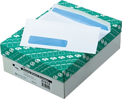 Quality Park Security Tinted #9 Window Envelope, 3 7/8 x 8 7/8, White, 500/Box (QUA21212)