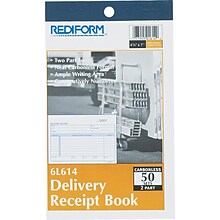 Rediform® Carbonless Delivery Receipt Books, 4-1/4 x 6-3/8, 2 Part
