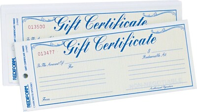 Gift Certificate W/Envelopes, Crbnls, 3-2/3x8-1/2, BE/GD